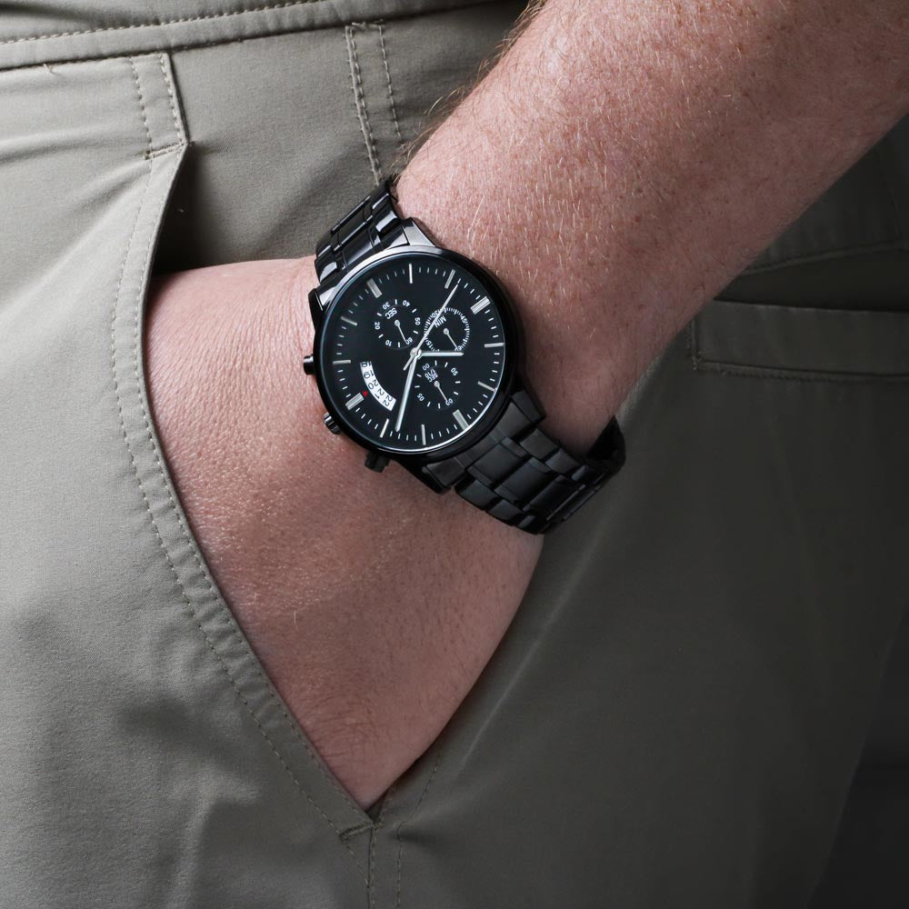 "I am the best STEPDAD" - Black Chronograph Watch