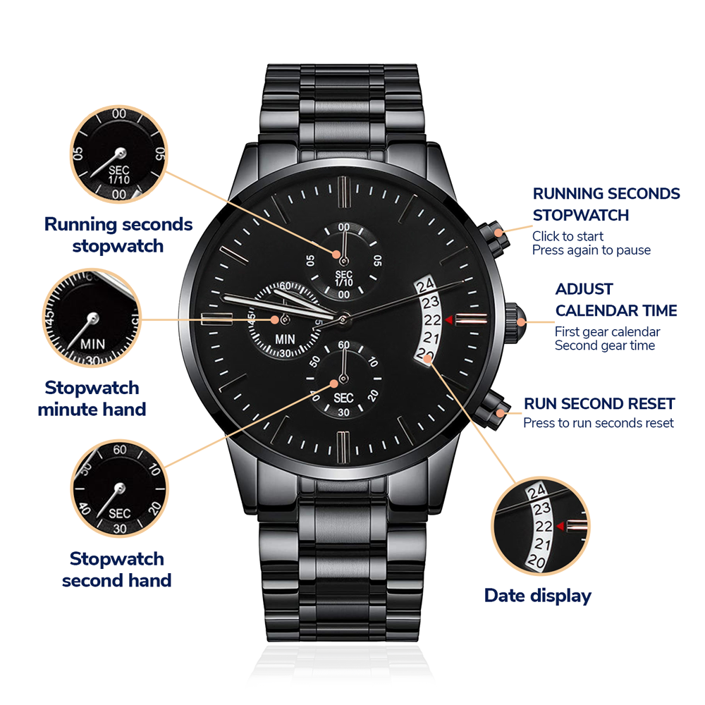 To my Son | I love you - Black Chronograph Watch