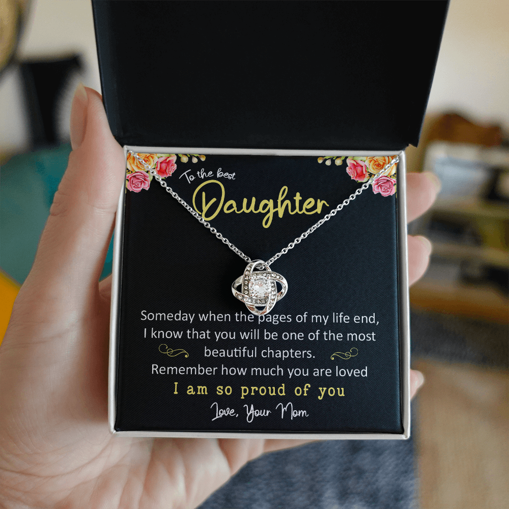 To the best Daughter from Mom - Love knot necklace