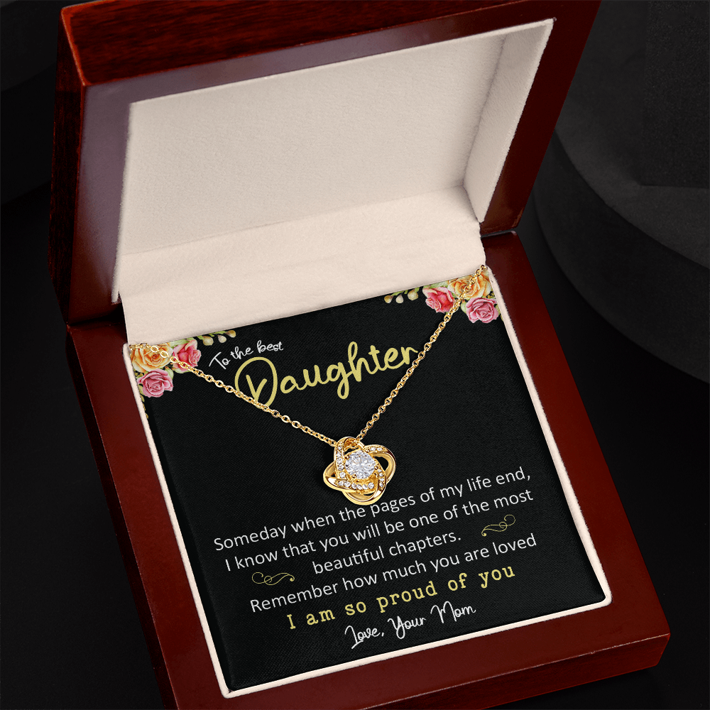To the best Daughter from Mom - Love knot necklace