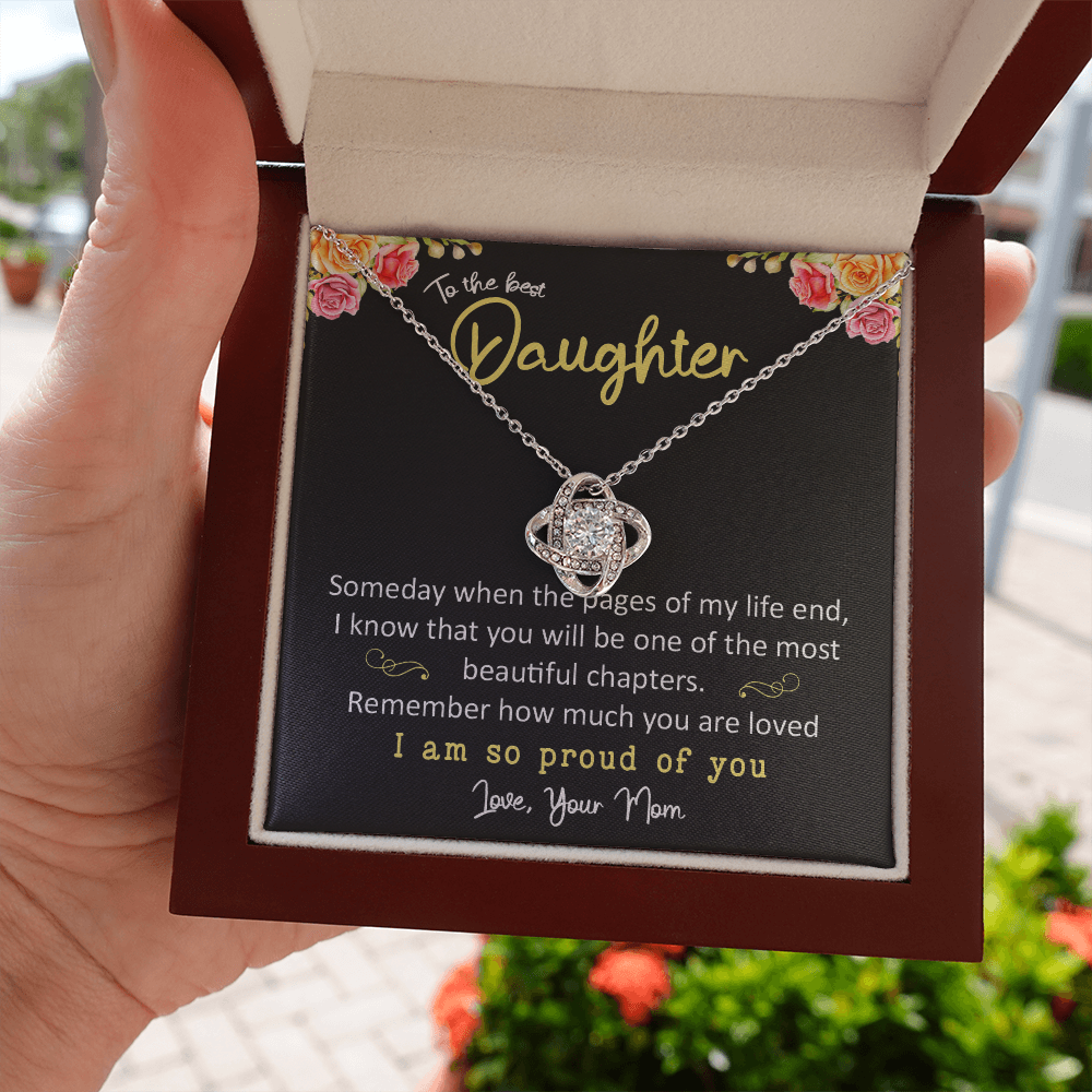 To the best Daughter from Mom - Love knot necklace