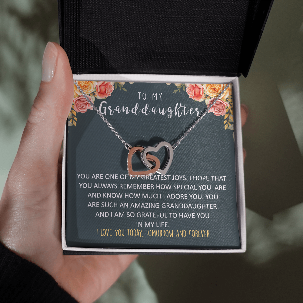 To my Granddaughter | Interlocking heart necklace