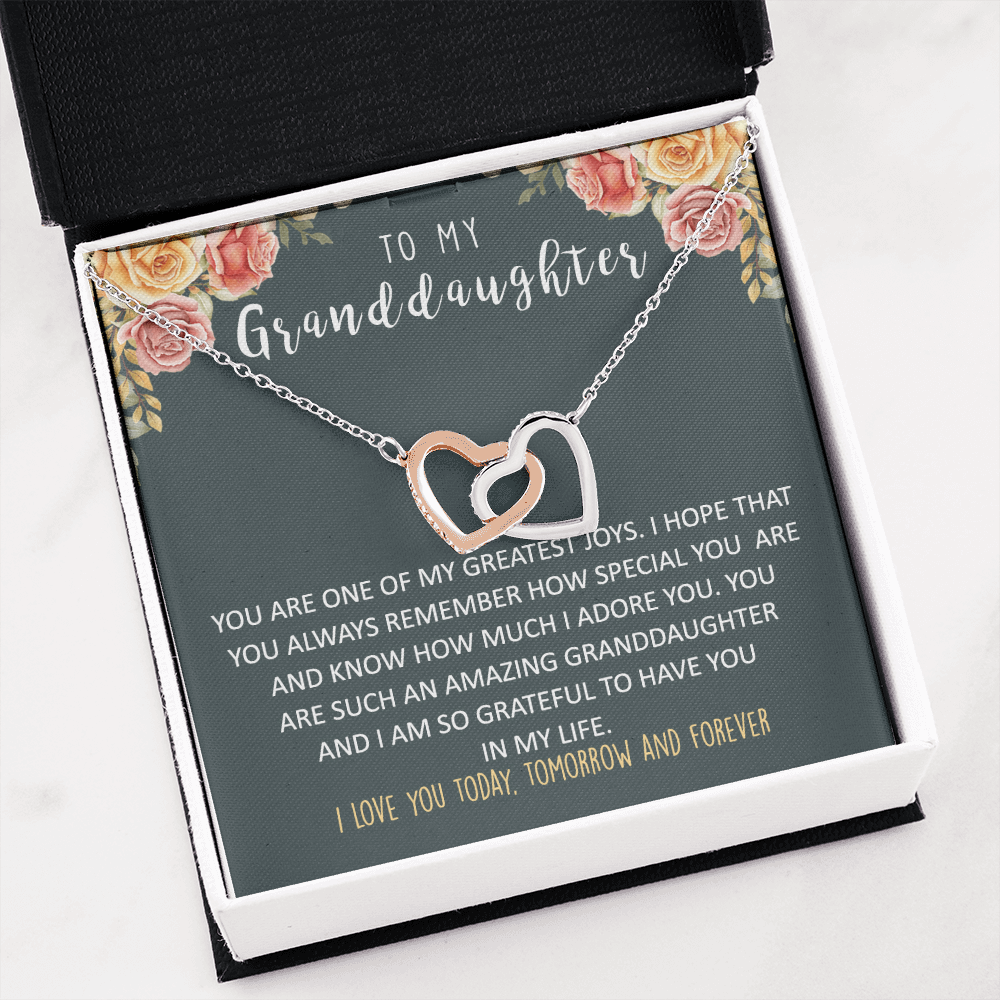 To my Granddaughter | Interlocking heart necklace