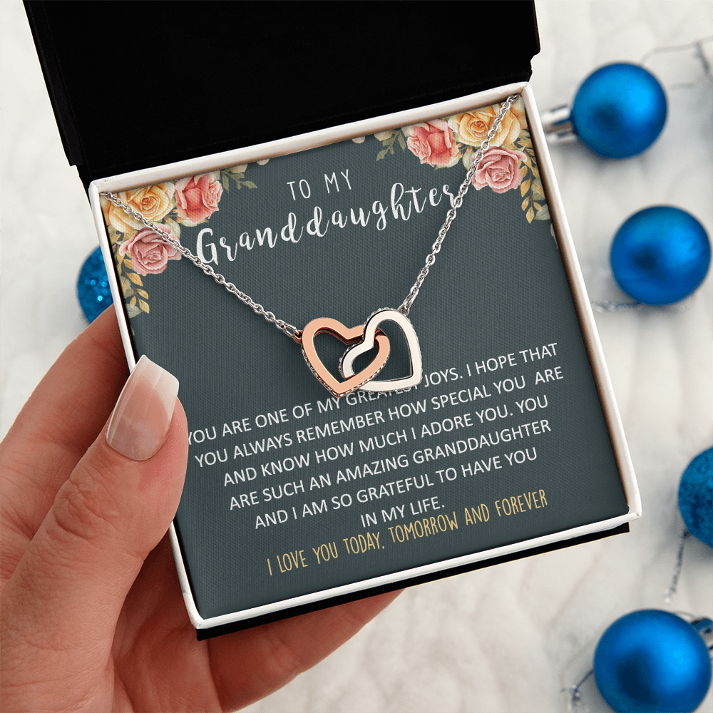 To my Granddaughter | Interlocking heart necklace